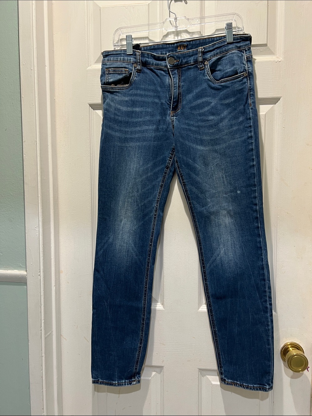Kut from the Kloth Slouchy Boyfriend Straight Jeans - Blue Wash